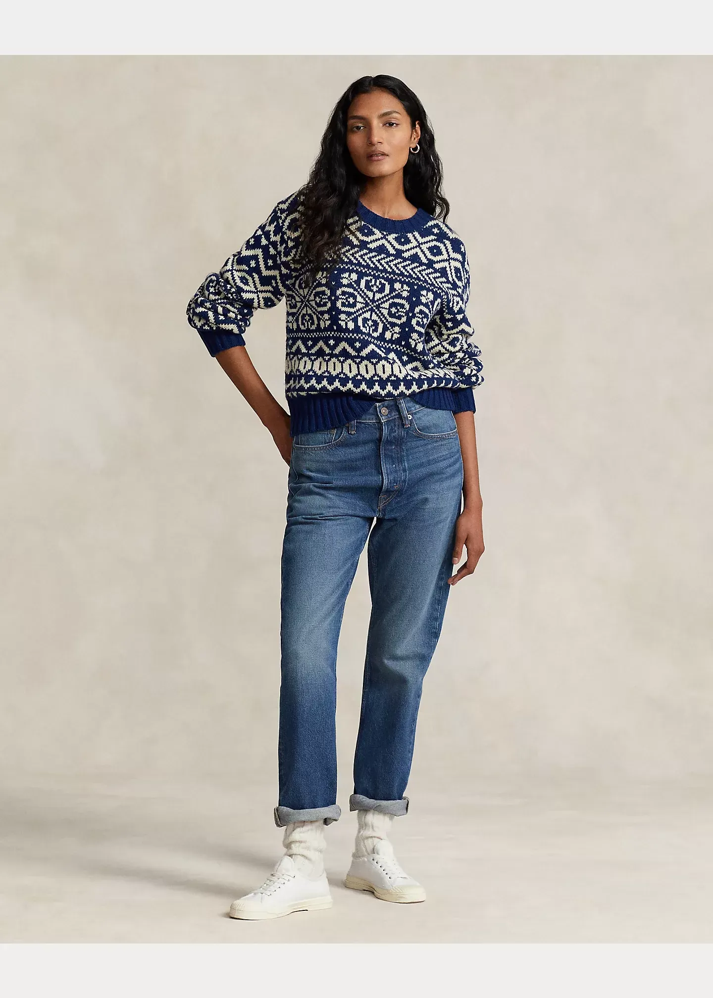 Polo Ralph Lauren Snowflake-Motif Wool-Blend Sweater
