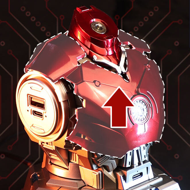 Iron Man Charging Center Bust Mecha Charger Hand-made Model Desktop Ornament Gift
