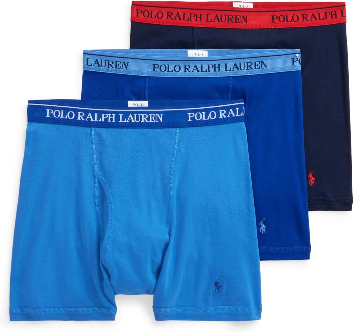 Polo Ralph Lauren Men's Classic Fit Cotton Boxer Briefs, Trunks & Long Leg Available (3 Pack)