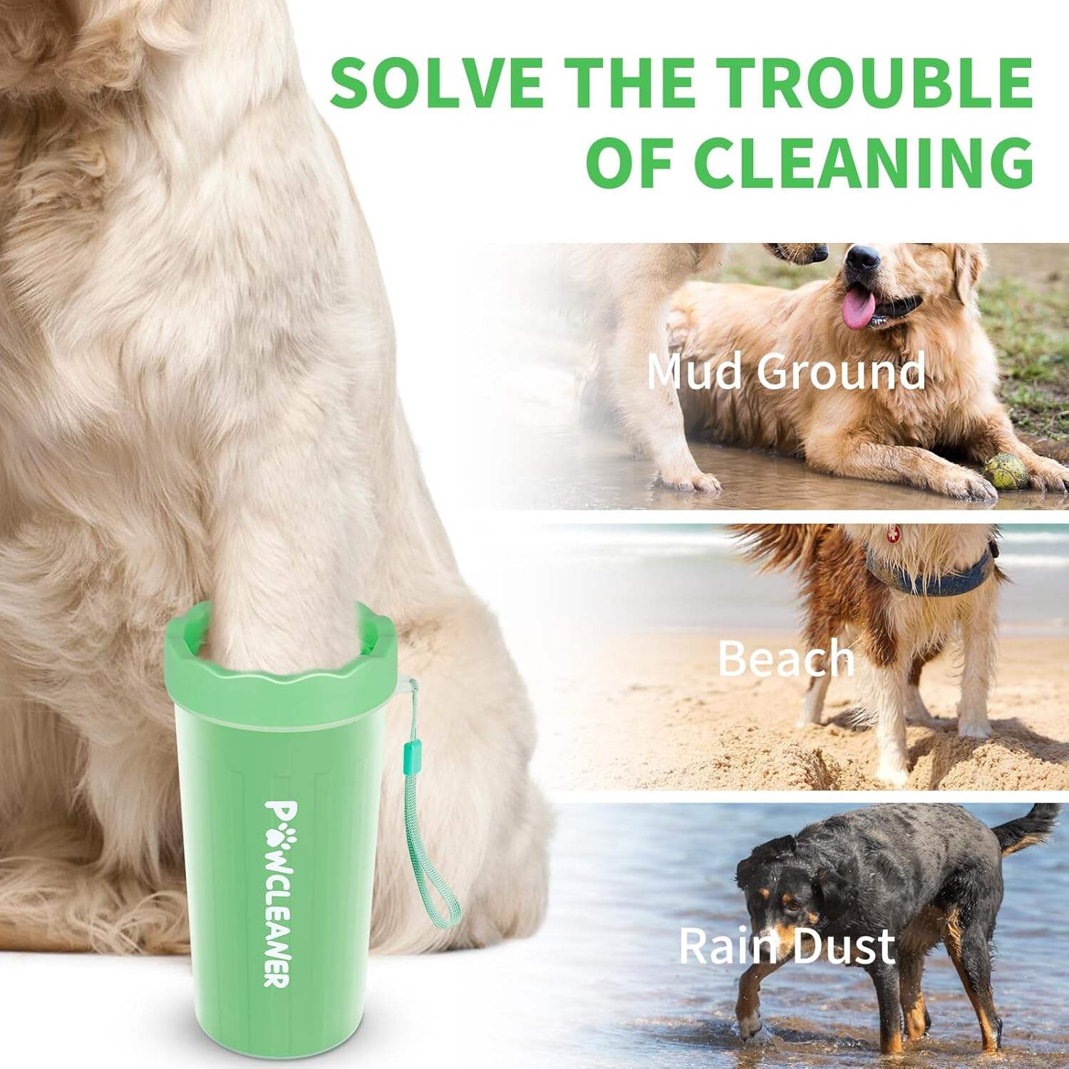 Dog Paw Cleaner, Dog Paw Washer, Paw Muddy Paw Cleaner, Pet Foot Cleaner for Small Medium Large Breed Dogs/Cats (with 3 absorbent towel)
