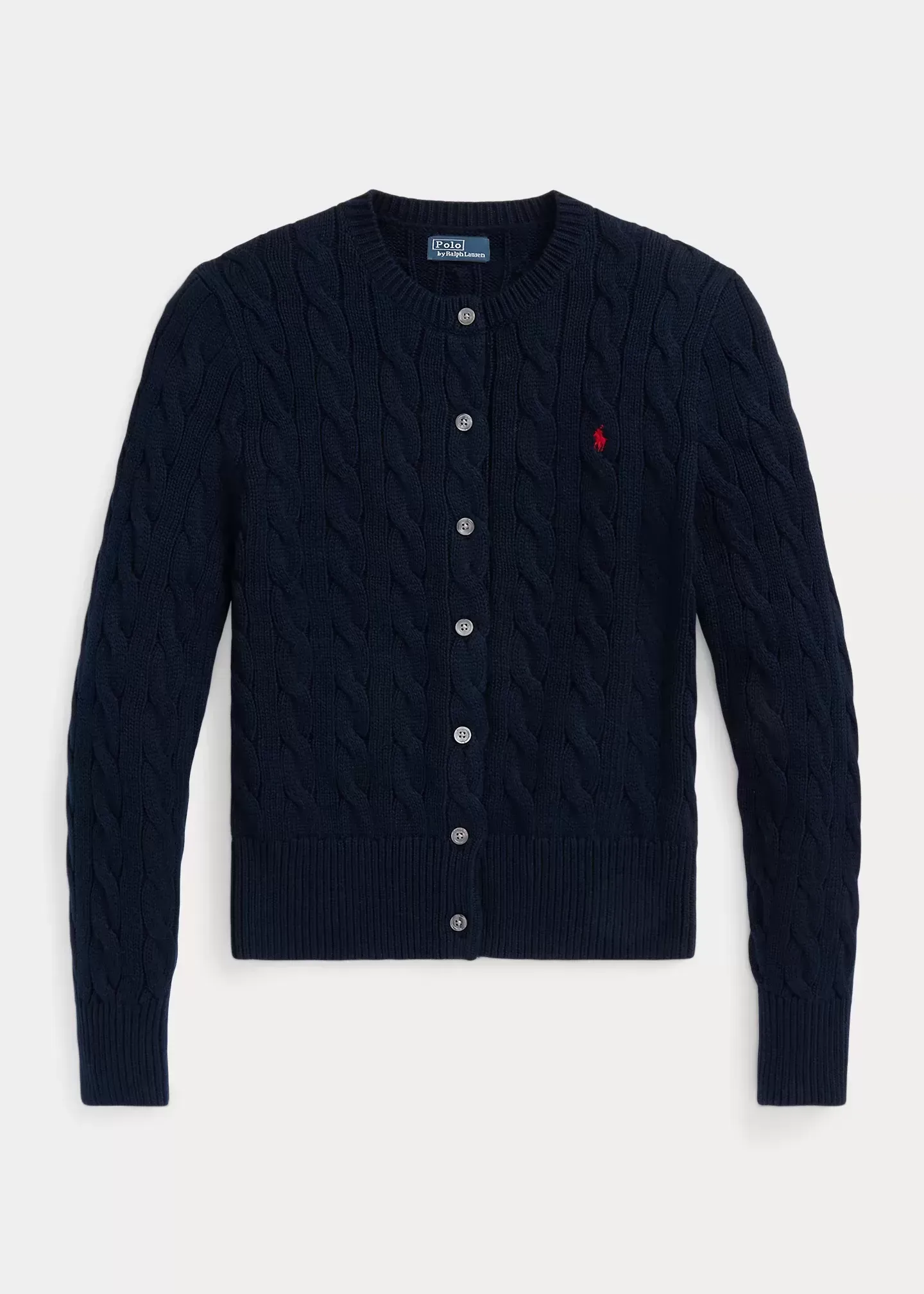 Polo Ralph Lauren Cable-Knit Cotton Crewneck Cardigan