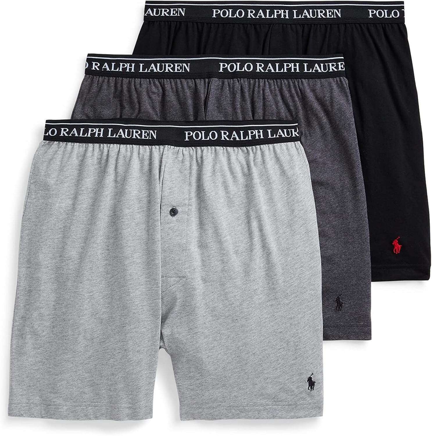 Polo Ralph Lauren Men's Classic Fit with Wicking Knit Boxers 3 Pack