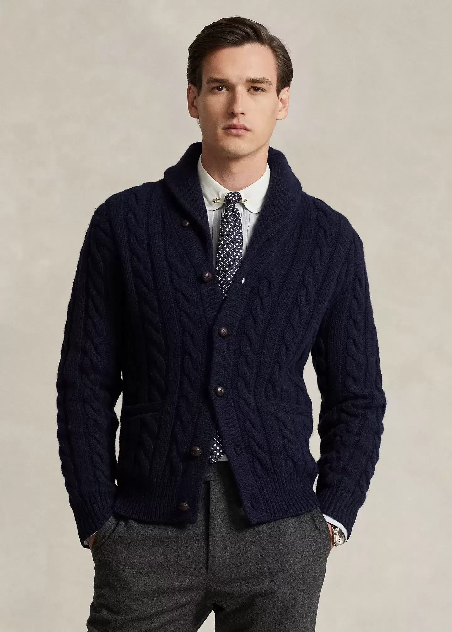 Polo Ralph Lauren Cable-Knit Wool-Cashmere Cardigan