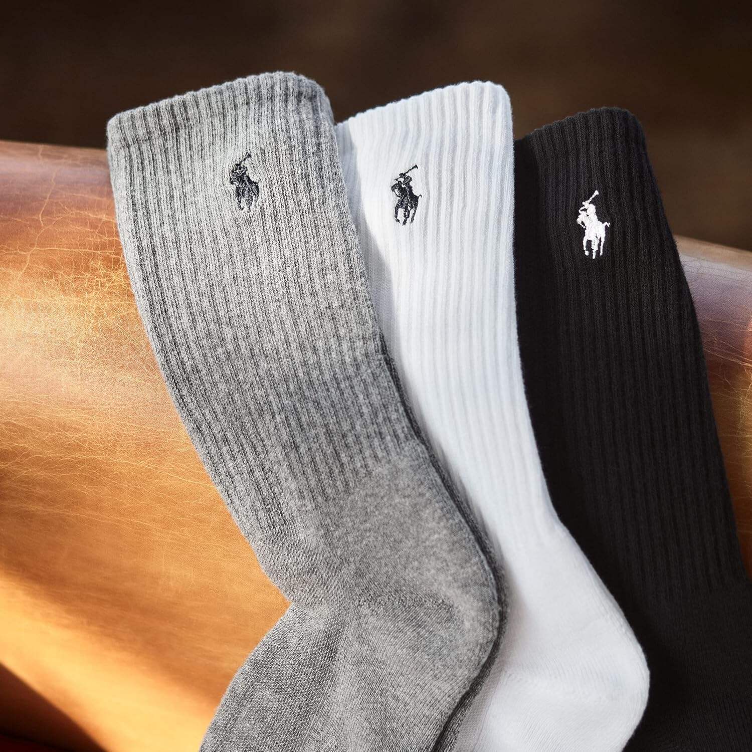 POLO RALPH LAUREN Men's Classic Sport Polo Socks-3 Pair Pack-Athletic Arch Support and Cushioned Comfort