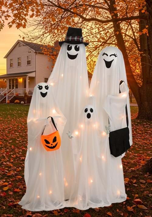 5.25FT Light Up High Spirited Ghost Family Halloween Decoration - Scream Saver