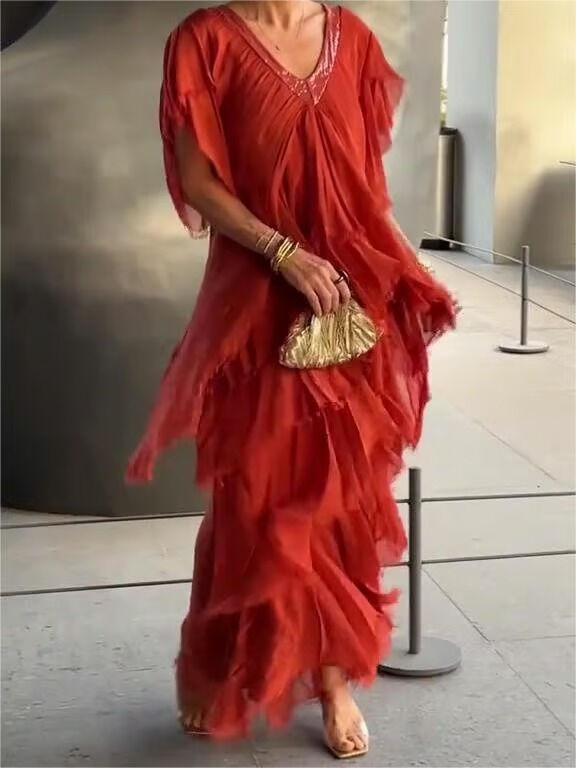 🎁 Last Day Promotion 49% OFF 🔥 Elegant V-neck Maxi Dress