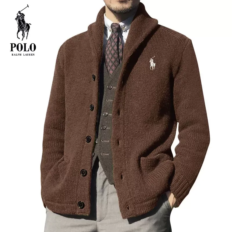 Ralph Lauren Men's 2023 new autumn and winter solid color long-sleeved knitted sweater