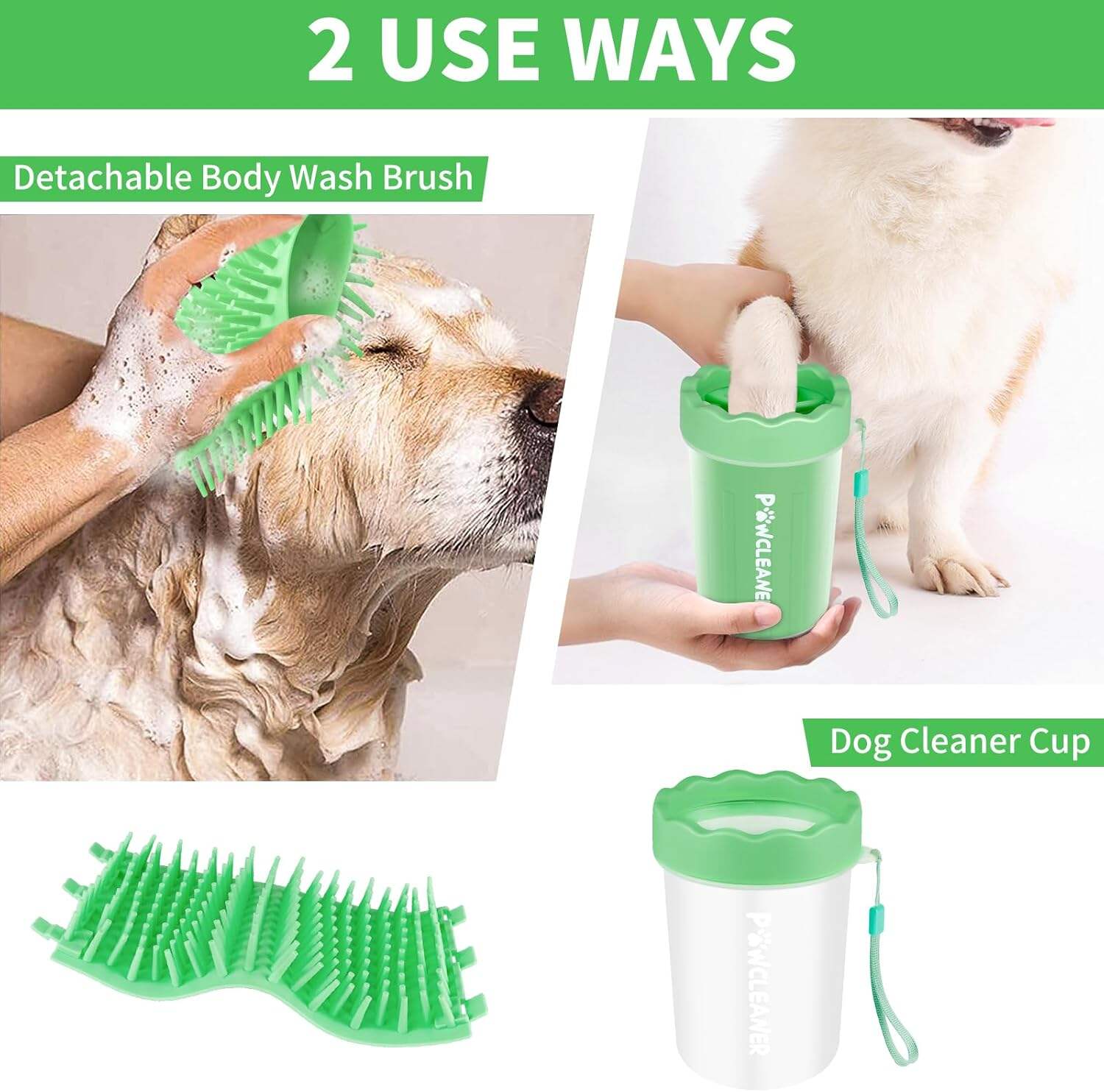 Dog Paw Cleaner, Dog Paw Washer, Paw Muddy Paw Cleaner, Pet Foot Cleaner for Small Medium Large Breed Dogs/Cats (with 3 absorbent towel)