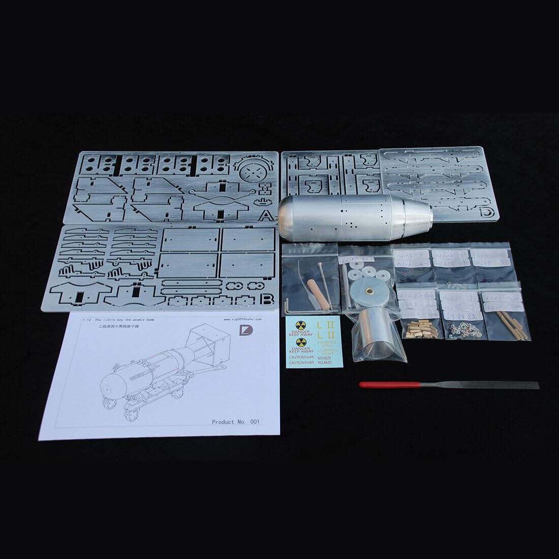 1/12 Full Metal WWII American Little Boy Nuclear Bomb Assembly Model