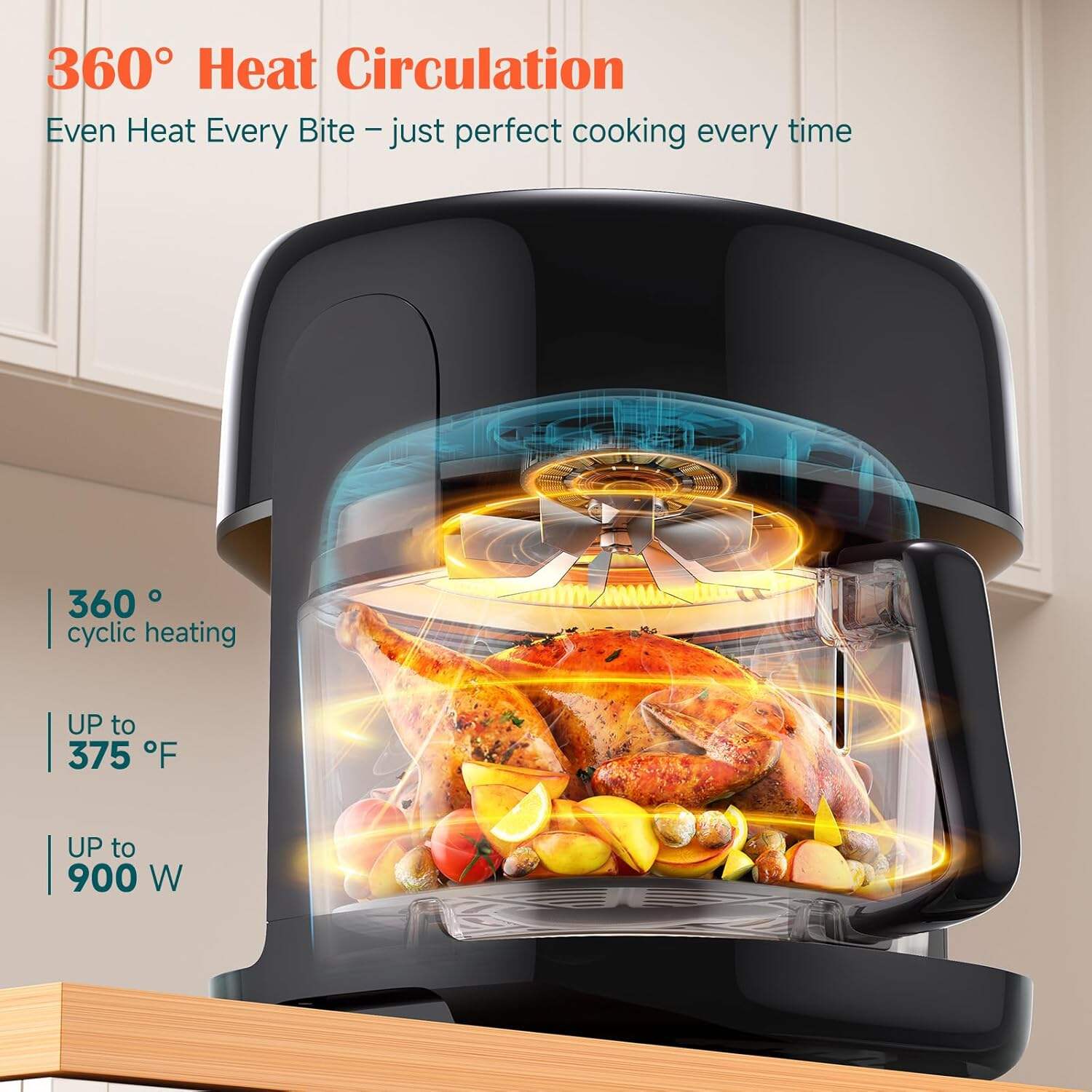 8-In-1 Glass Air Fryer, 5 QT Airfryer with Easy-View Glass Basket, Adjustable Temperature, Touch Panel Control, Circulating Heating, Compact and Large, Nonstick & Dishwasher Safe Fry Bowl