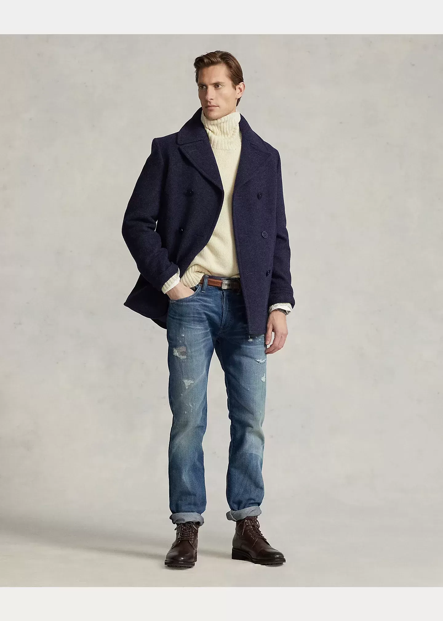 Polo Ralph Lauren Polo Wool-Blend Melton Peacoat