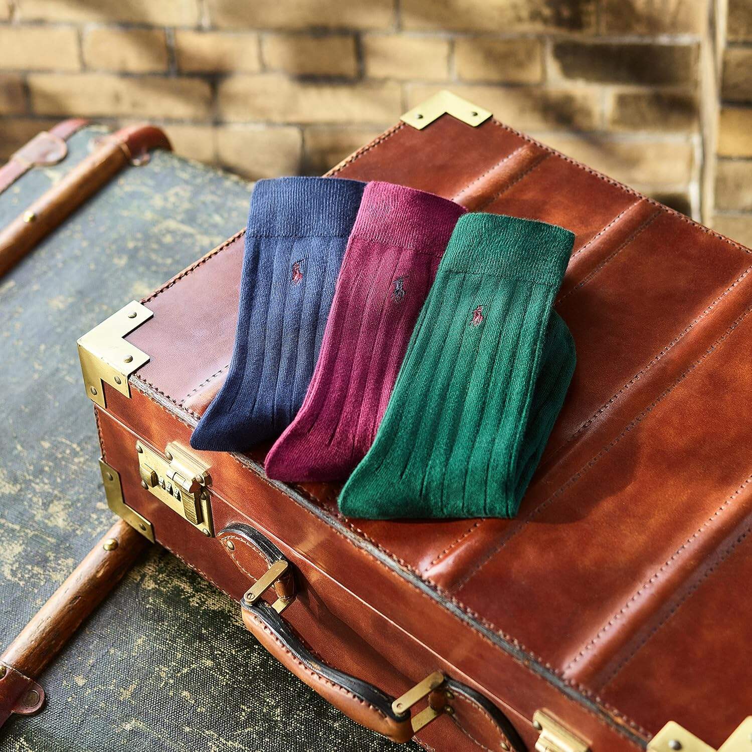 Polo Ralph Lauren Men's Super Soft Ribbed Dress Crew Socks -3 Pair Pack- Lightweight Comfort