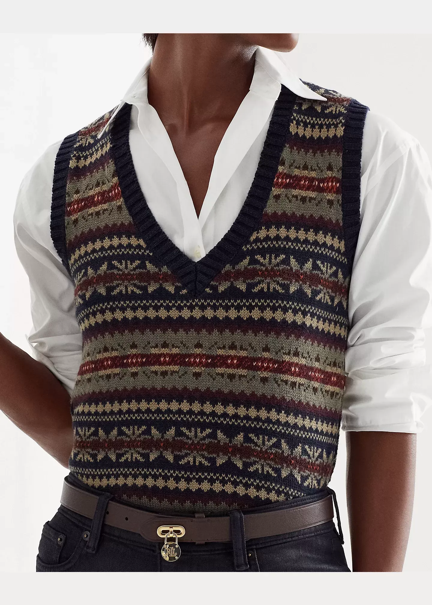 Lauren Fair Isle V-Neck Jumper Vest