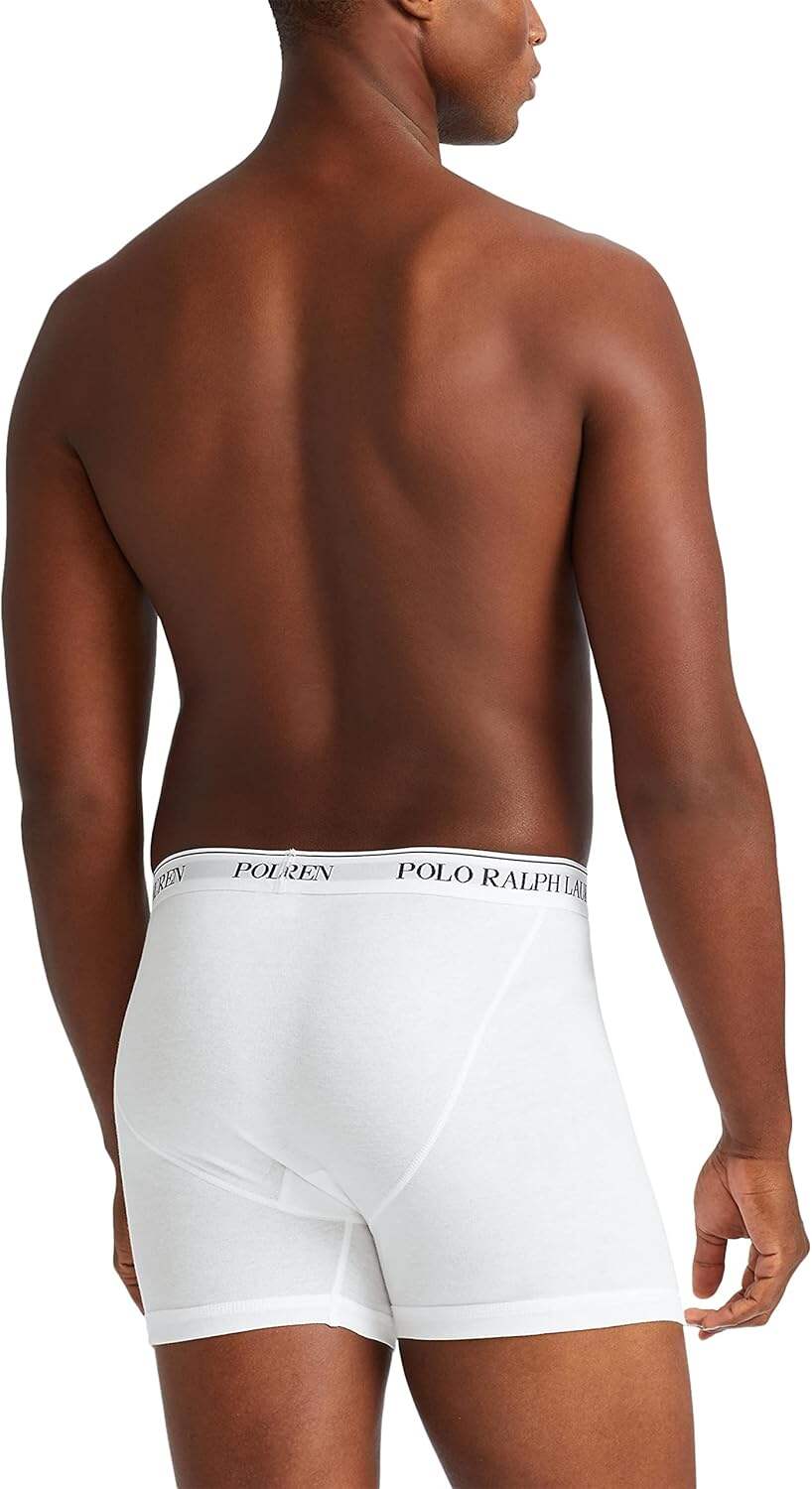 Polo Ralph Lauren Men's Classic Fit Cotton Boxer Briefs, Trunks & Long Leg Available (3 Pack)