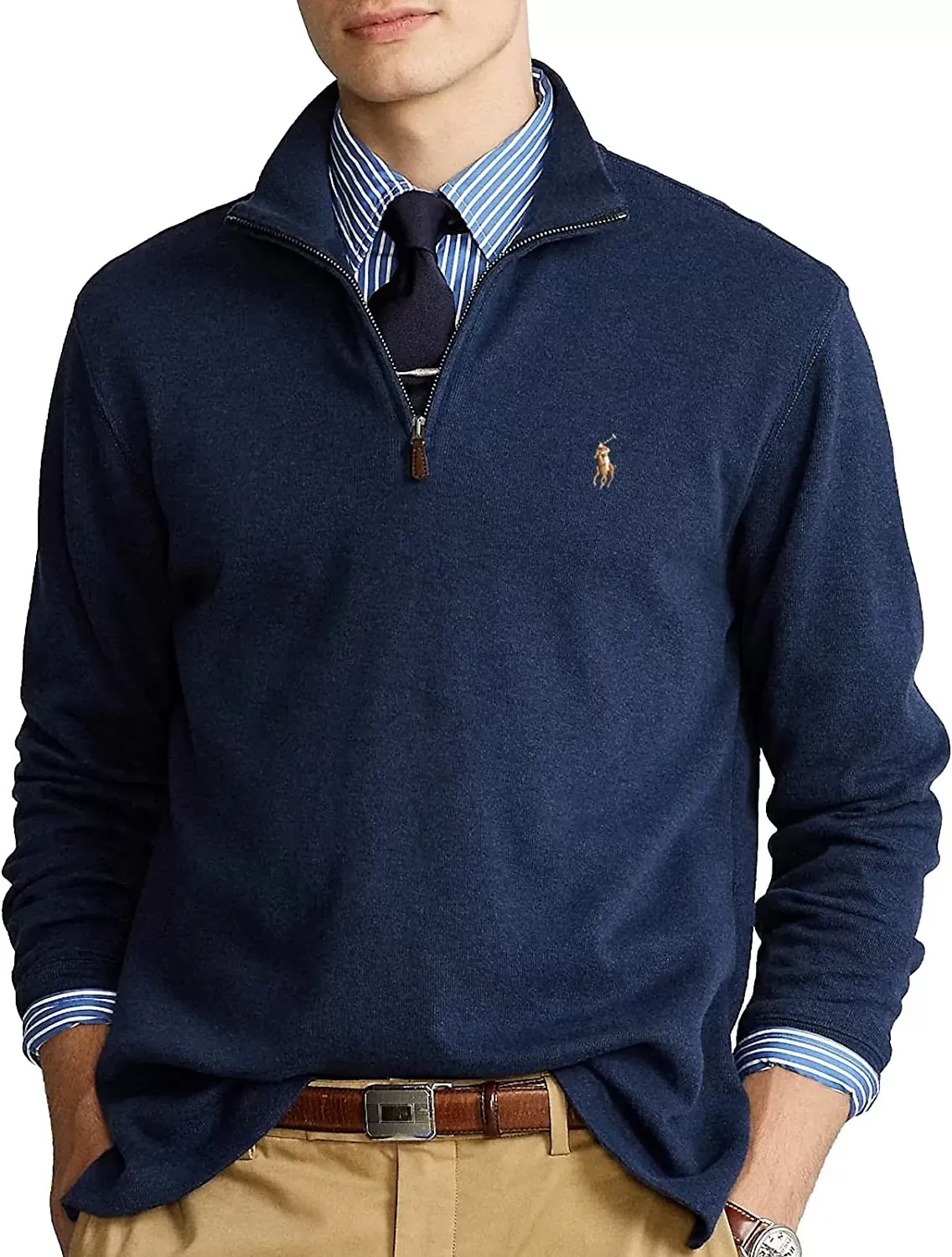 POLO RALPH LAUREN Men's Classic Estate-Rib Quarter-Zip Pullover Sweater