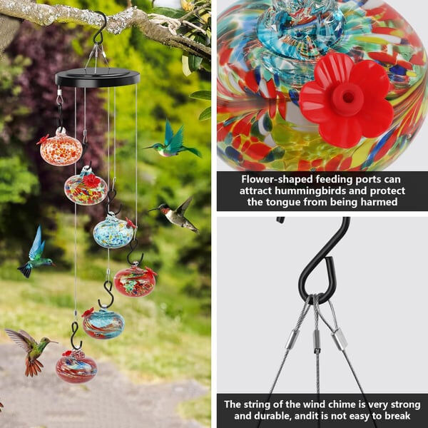 🎁 Hot Sale 49% OFF 🔥 2025 New Charming Wind Chimes Hummingbird Feeders Garden Decor