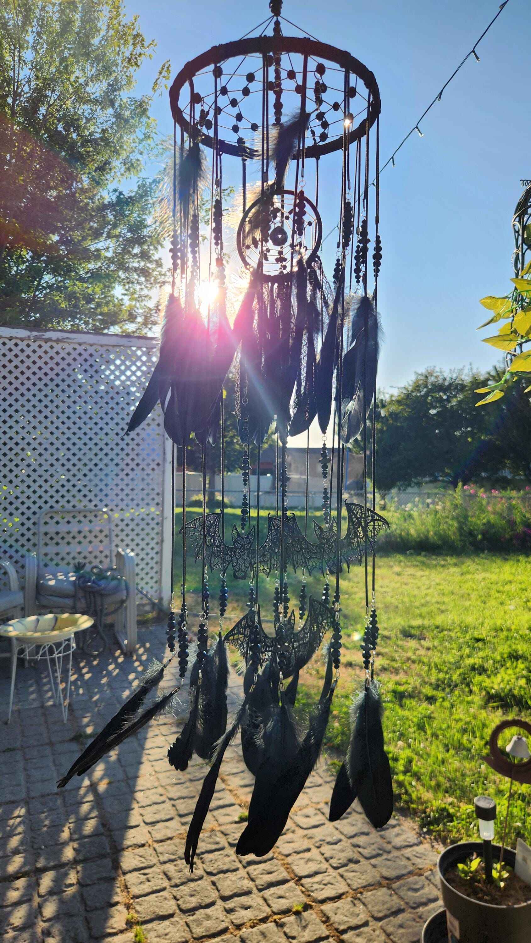🔥LAST DAY 50% OFF🖤Gothic Black DreamCatcher Mobile with Crystals & Bats🎁Buy 2 Free Shipping