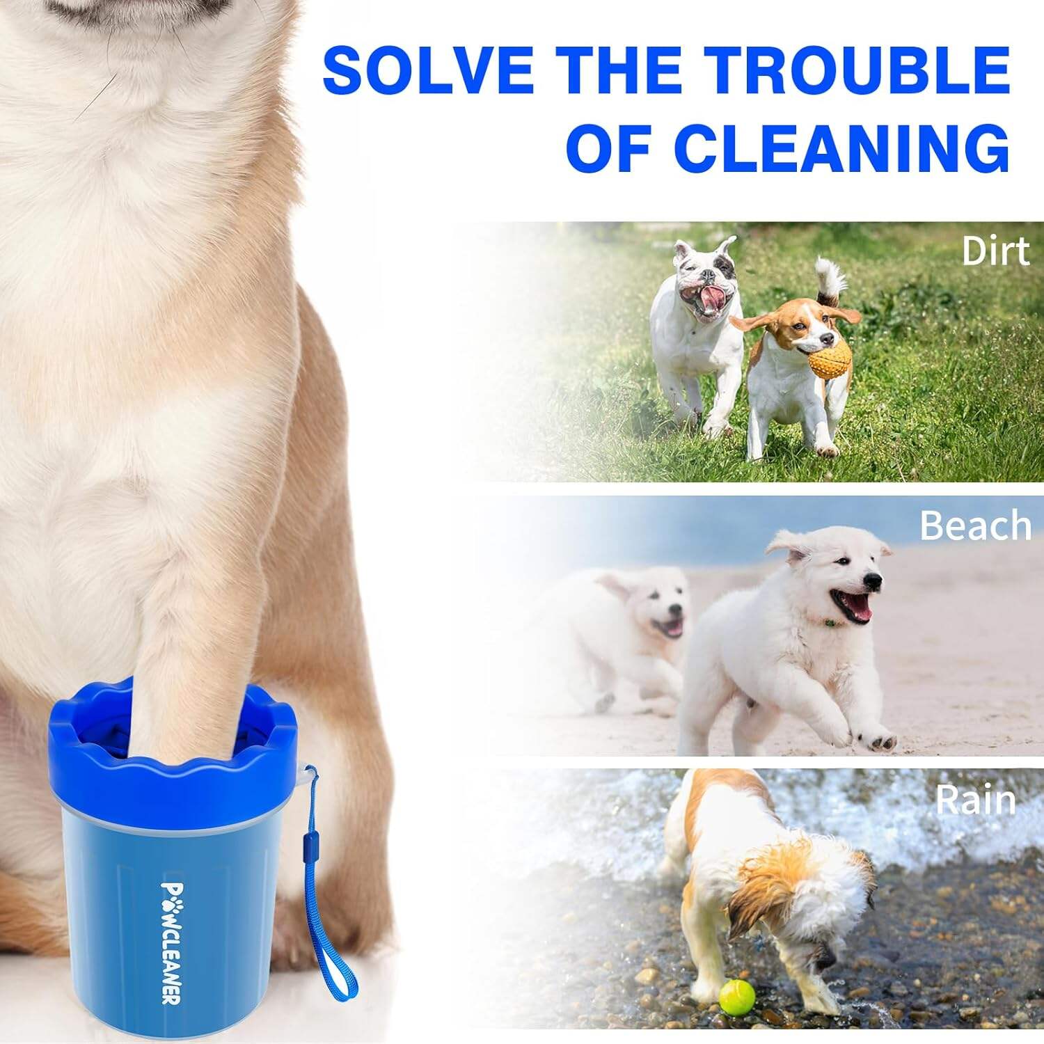 Dog Paw Cleaner, Dog Paw Washer, Paw Muddy Paw Cleaner, Pet Foot Cleaner for Small Medium Large Breed Dogs/Cats (with 3 absorbent towel)