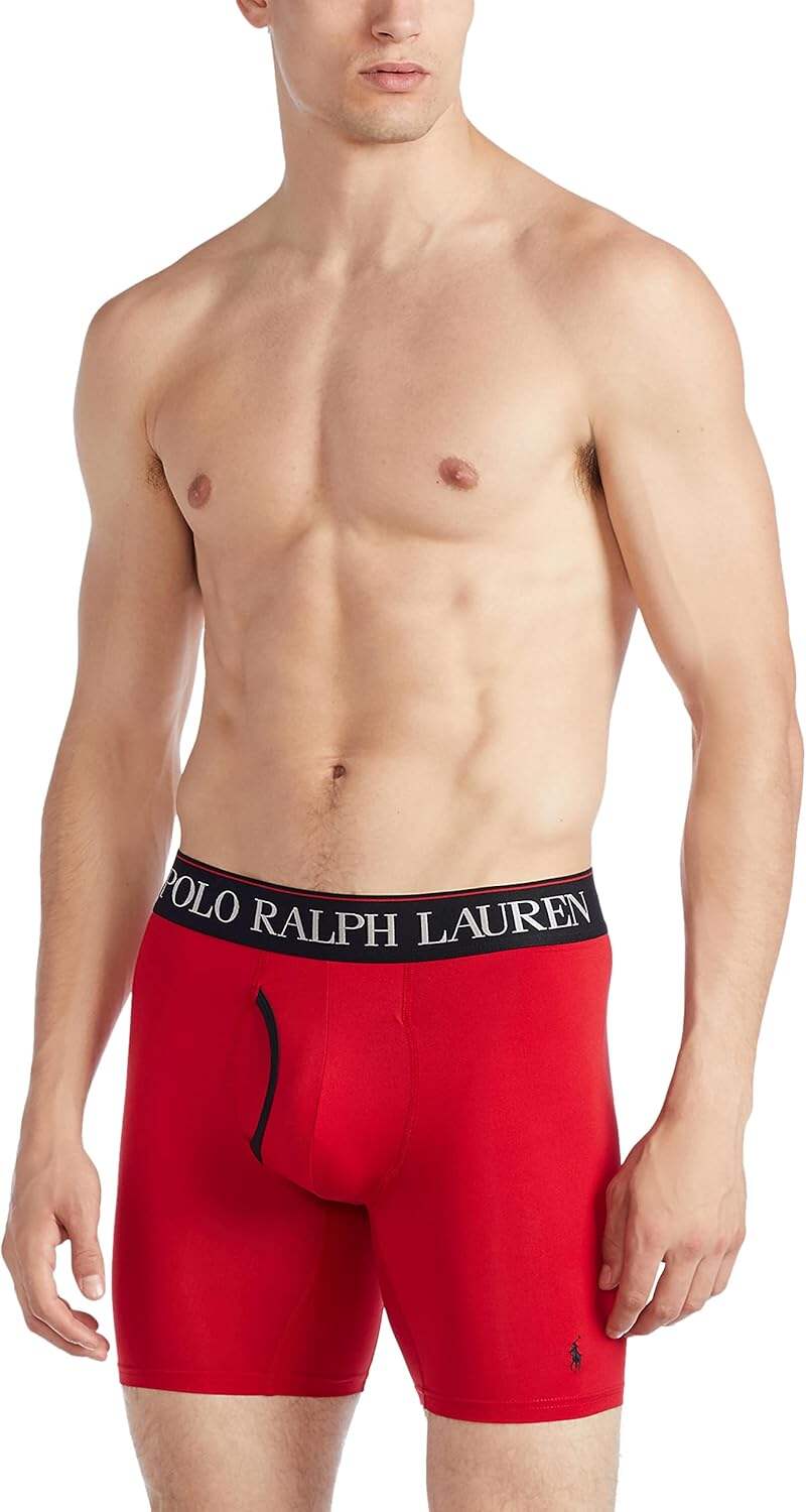 Polo Ralph Lauren Men's 4D Flex Cool Microfiber Boxer Briefs 3 Pack