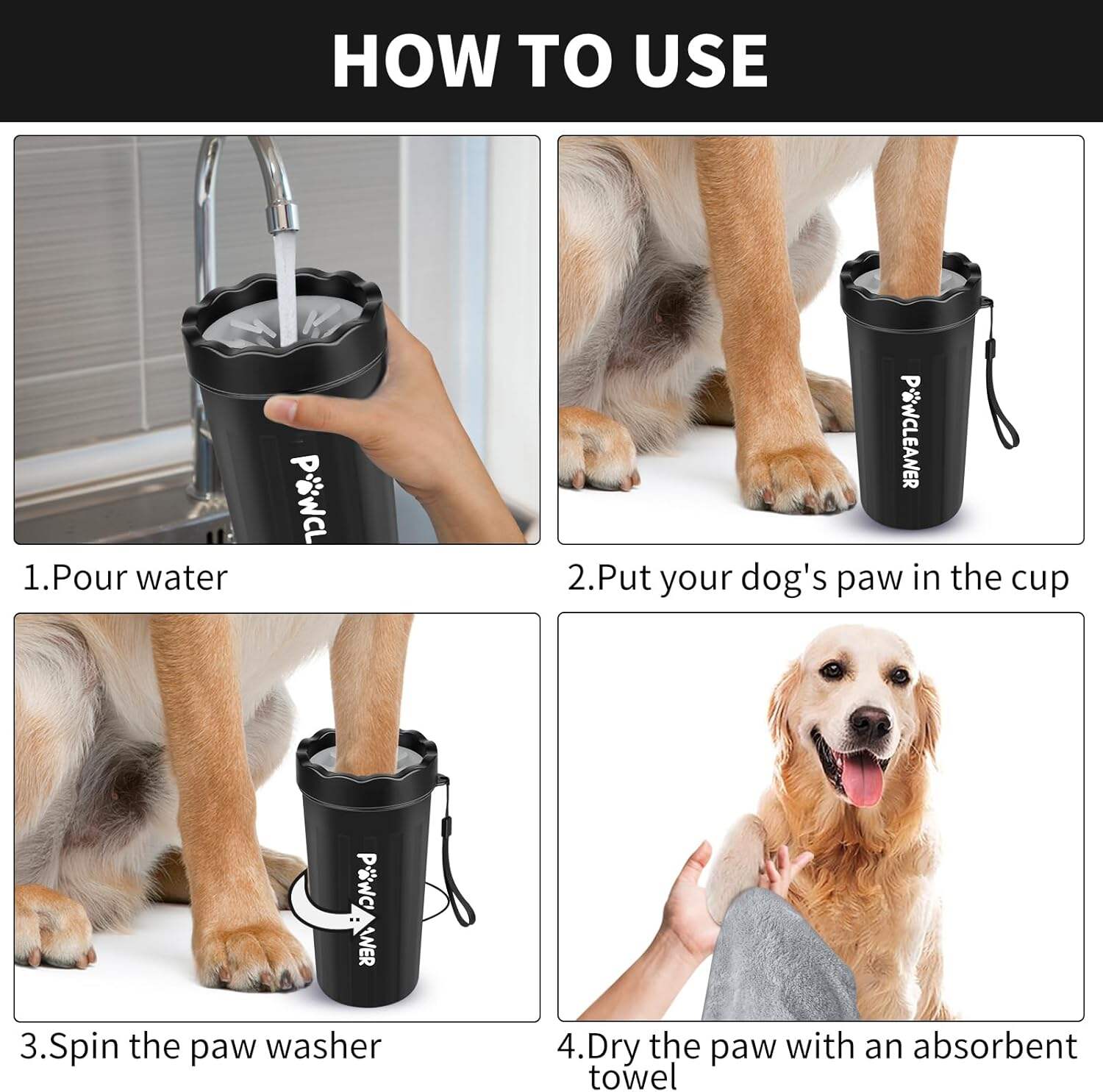 Dog Paw Cleaner, Dog Paw Washer, Paw Muddy Paw Cleaner, Pet Foot Cleaner for Small Medium Large Breed Dogs/Cats (with 3 absorbent towel)