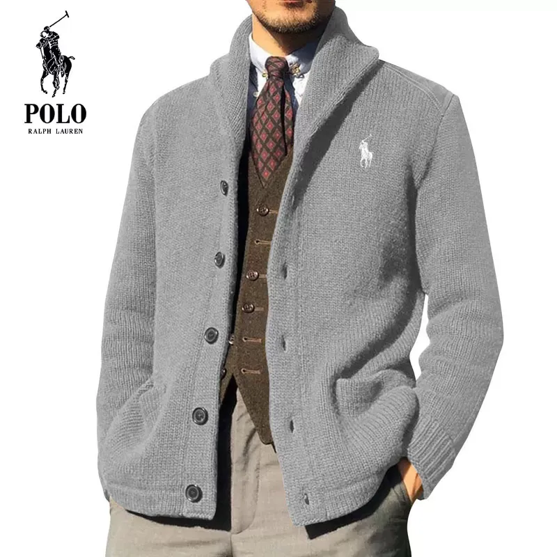 Ralph Lauren Men's 2023 new autumn and winter solid color long-sleeved knitted sweater