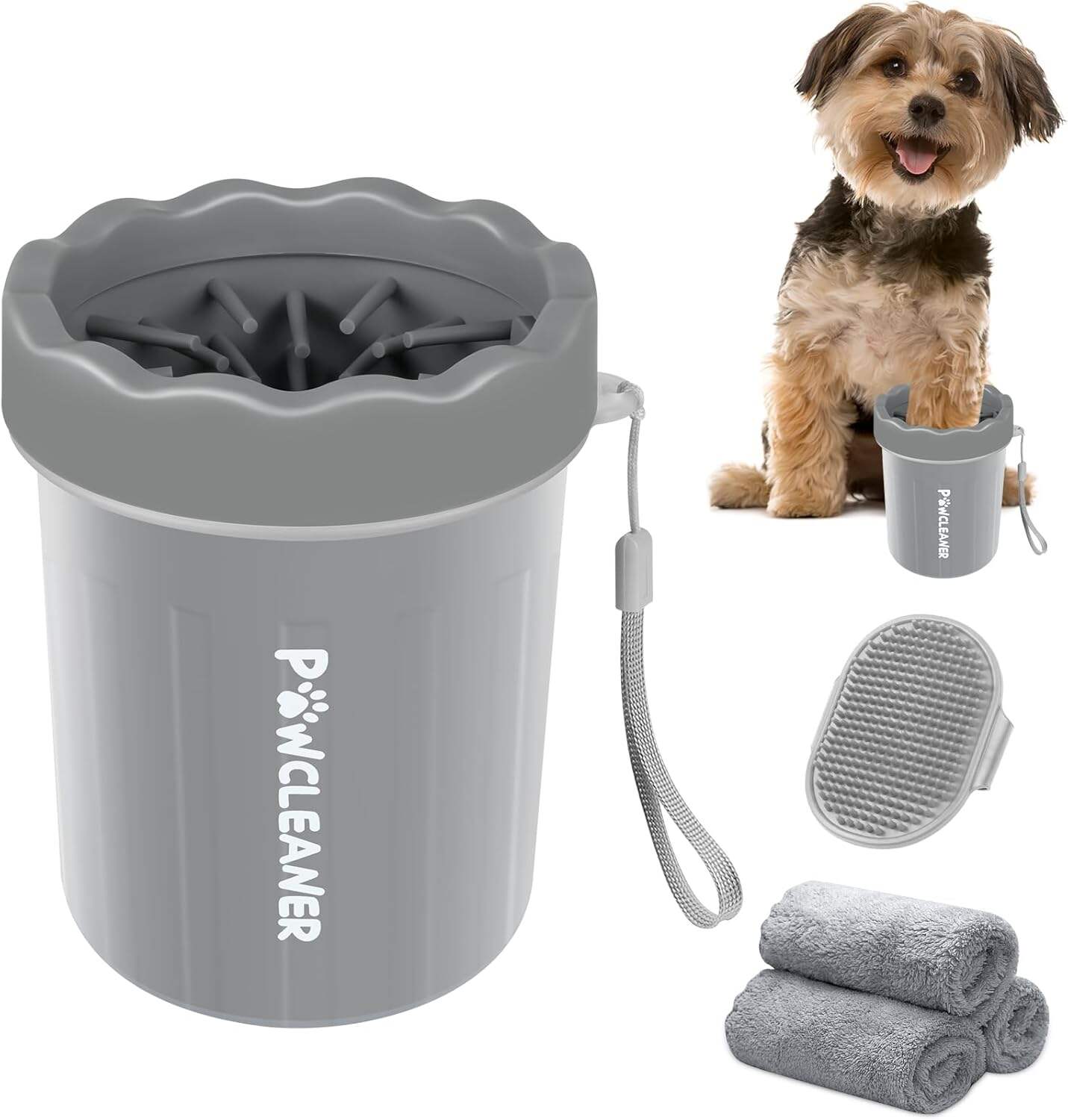 Dog Paw Cleaner, Dog Paw Washer, Paw Muddy Paw Cleaner, Pet Foot Cleaner for Small Medium Large Breed Dogs/Cats (with 3 absorbent towel)