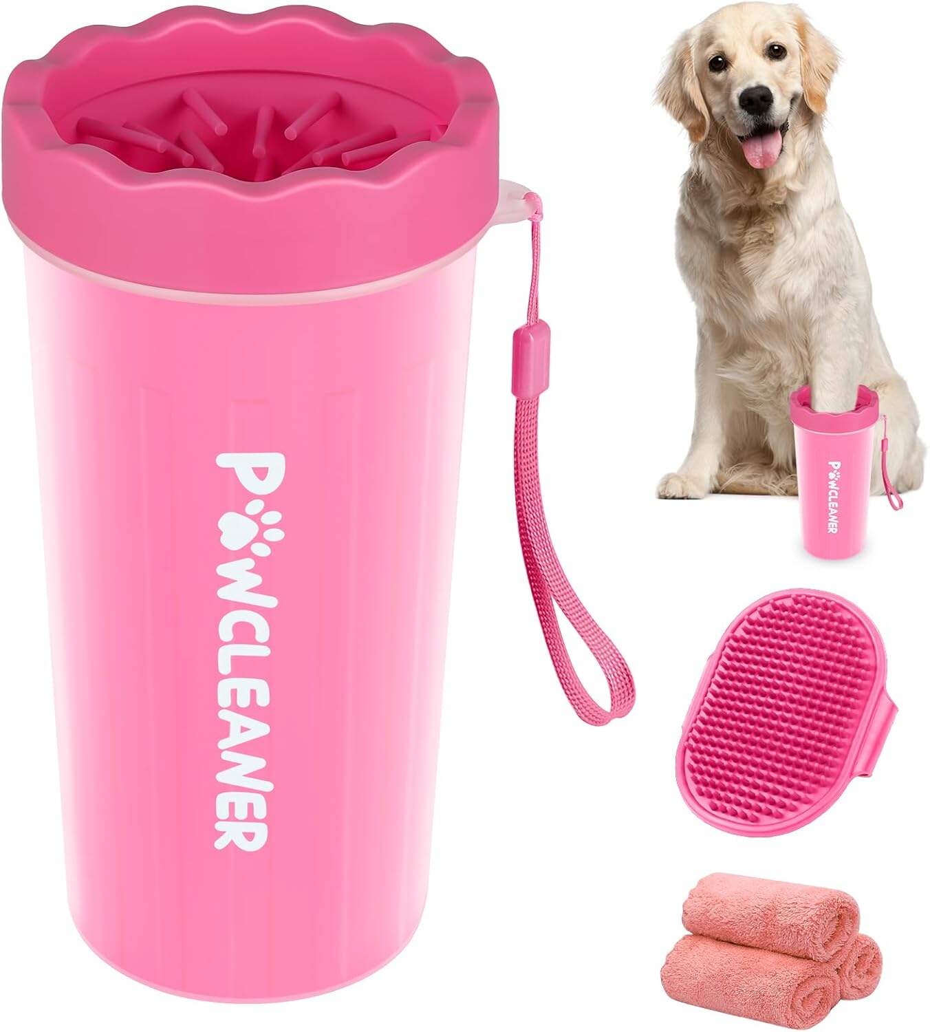 Dog Paw Cleaner, Dog Paw Washer, Paw Muddy Paw Cleaner, Pet Foot Cleaner for Small Medium Large Breed Dogs/Cats (with 3 absorbent towel)