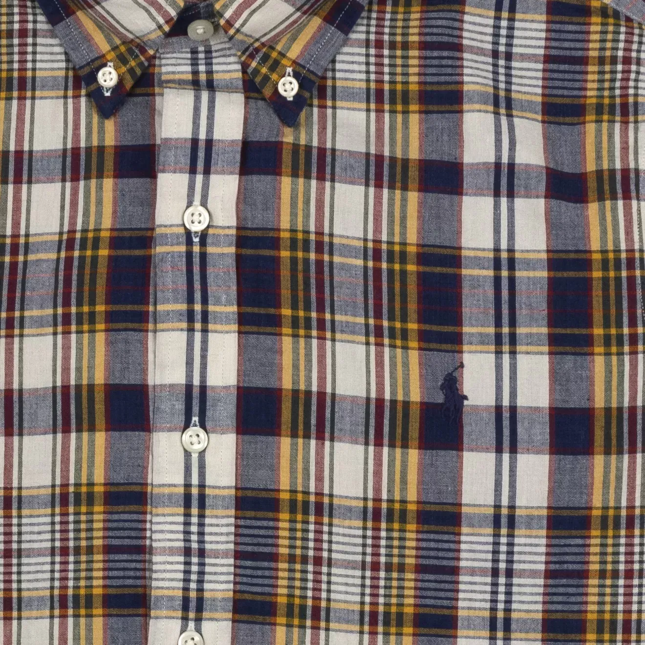 Ralph Lauren Cotton Check Shirt Navy / Yellow Multi