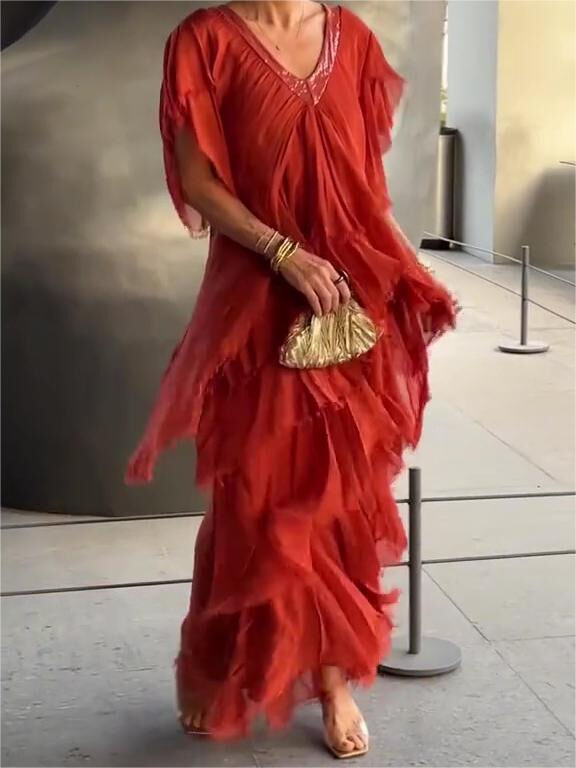 🎁 Last Day Promotion 49% OFF 🔥 Elegant V-neck Maxi Dress
