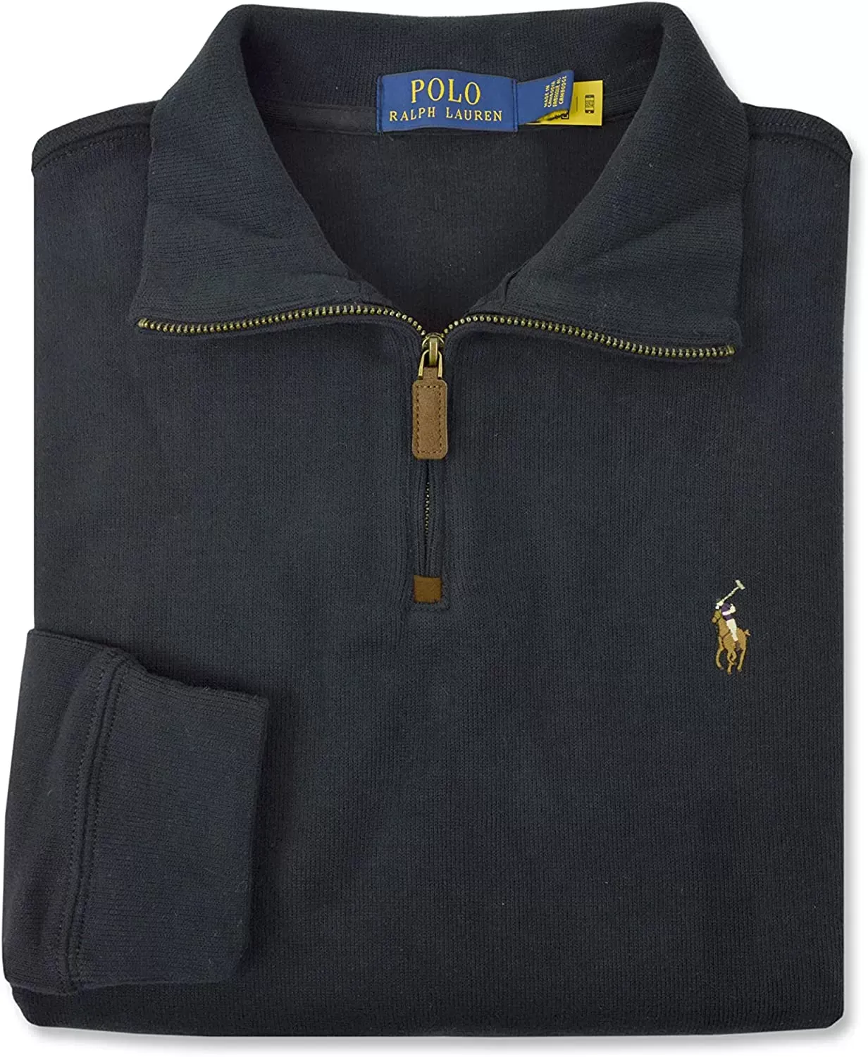 POLO RALPH LAUREN Men's Classic Estate-Rib Quarter-Zip Pullover Sweater