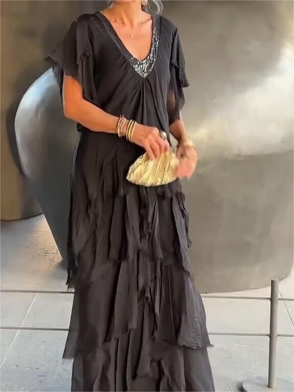 🎁 Last Day Promotion 49% OFF 🔥 Elegant V-neck Maxi Dress