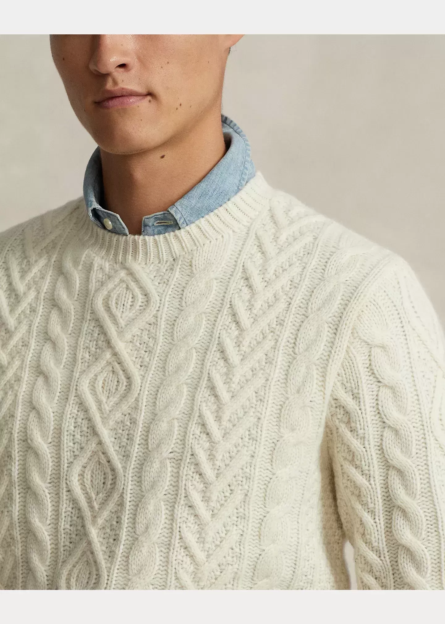 Polo Ralph Lauren Wool-Cashmere Fisherman��s Sweater
