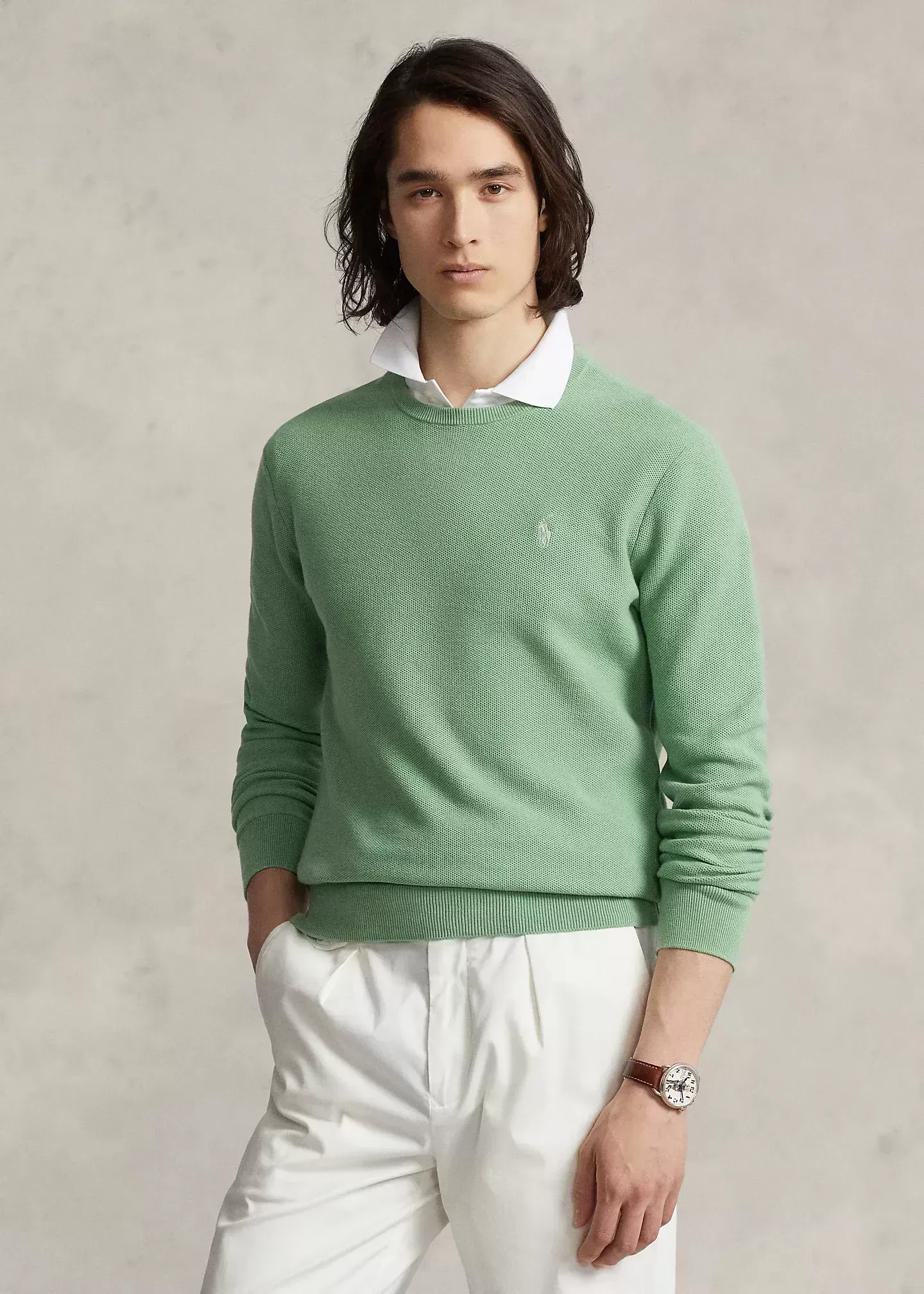 Polo Ralph Lauren Textured Cotton Crewneck Sweater
