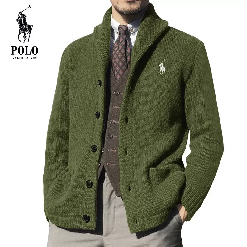 Ralph Lauren Men's 2023 new autumn and winter solid color long-sleeved knitted sweater
