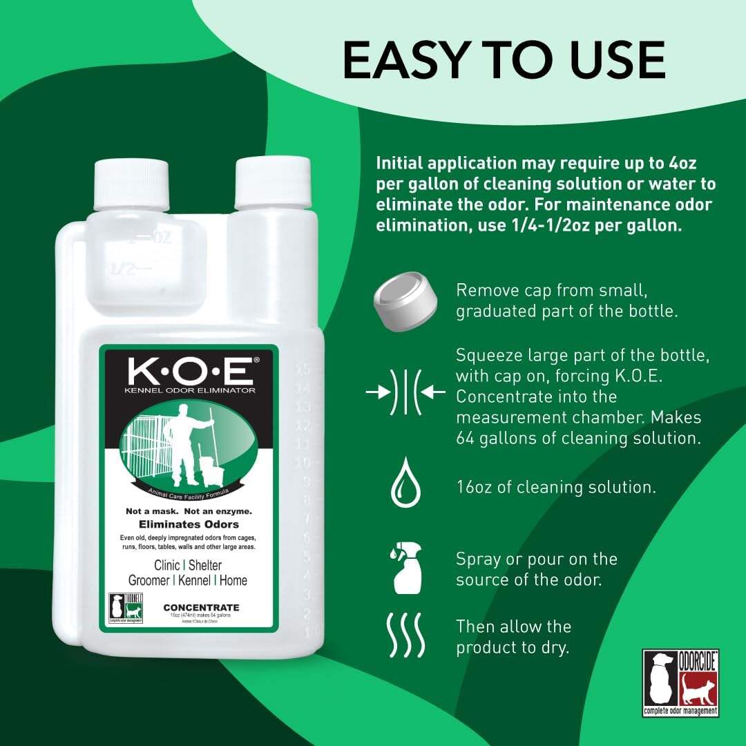 K.O.E Kennel Odor Eliminator Fresh Scent Concentrate 16 oz
