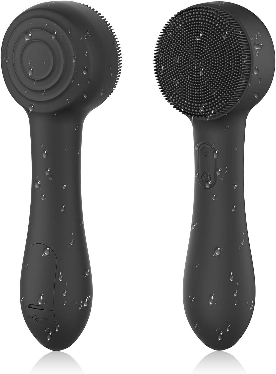 Facial Cleansing Brush Silicone Face Scrubber Waterproof Rechargeable Exfoliator Massage Device for Men & Women, Deep Pore Cleansing, Exfoliating, Removing Blackhead Electric Face Scrub Brush (Pink)