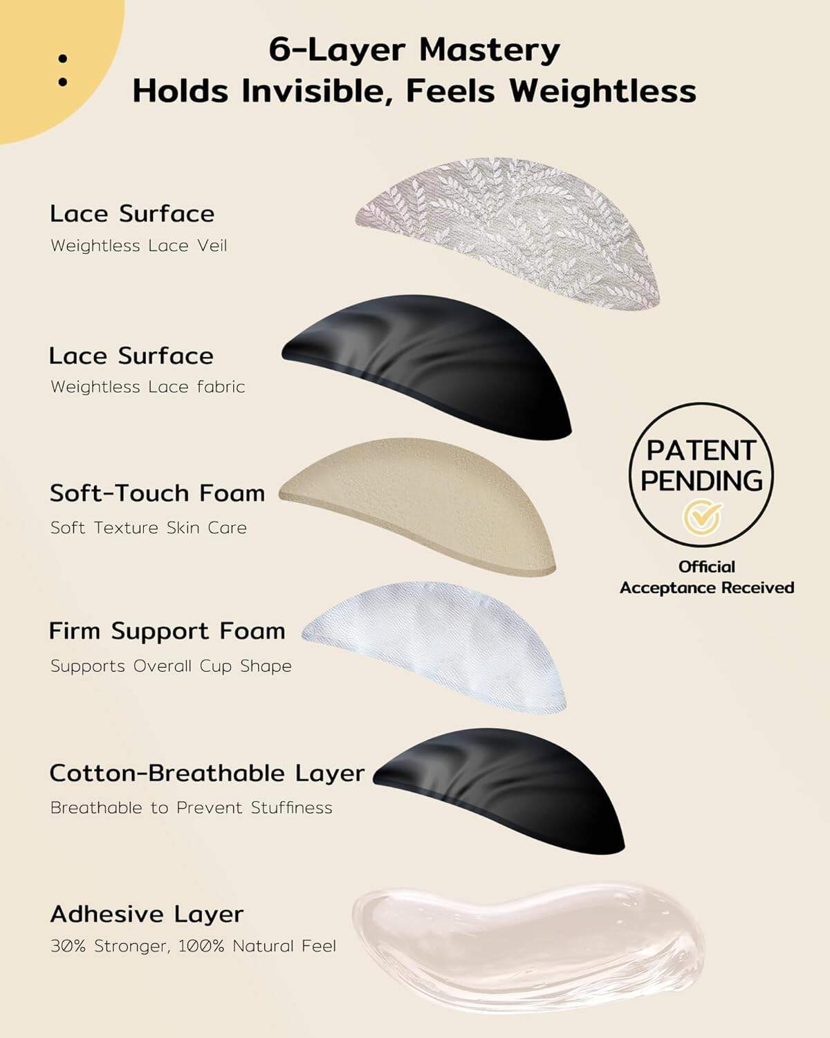 Niidor Adhesive Strapless Bra for Women Sticky Invisible Push up Silicone Bra for Backless Dress 2025 Upgraded Clasp Bras