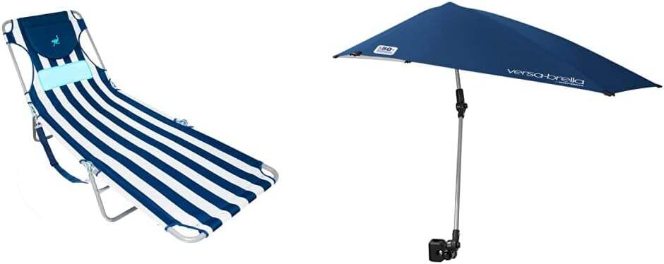 Ostrich Ladies Comfort Lounger, Foldable Beach Camping Pool Tanning Chair, Aqua