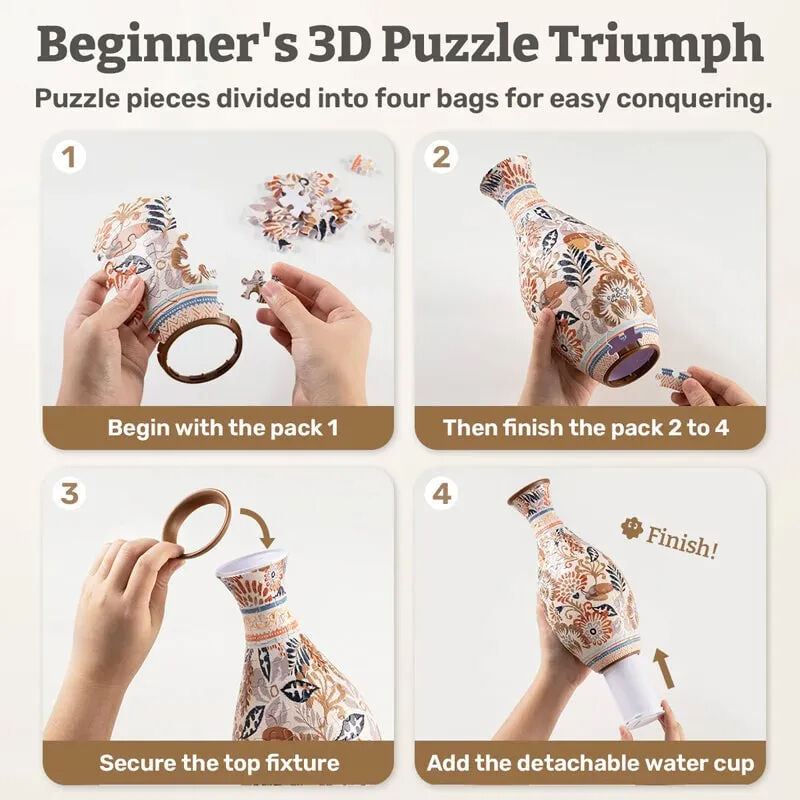 🎄3D Art Puzzle Vase - Store Anniversary Hot Sale