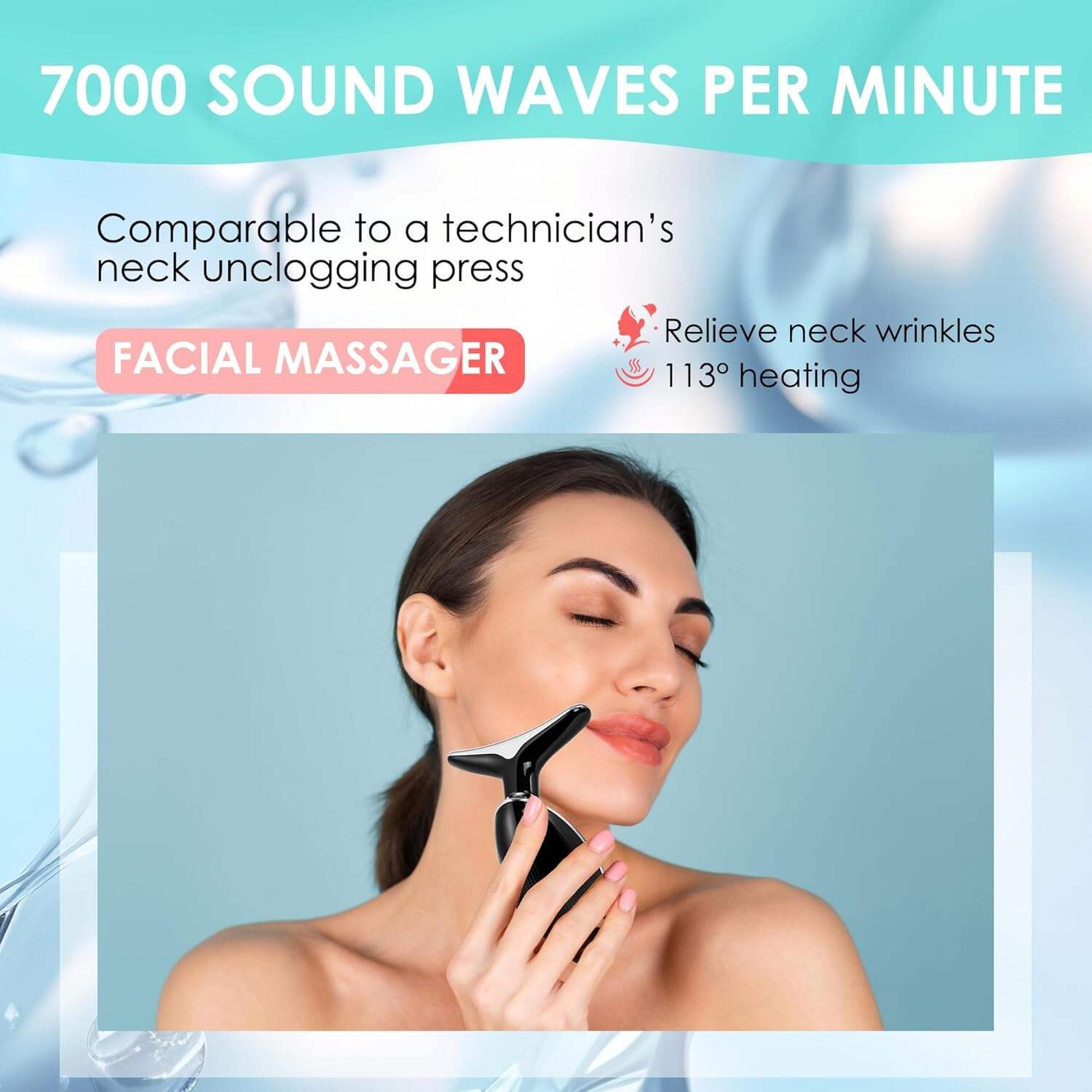 Facial Massager Red-Light-Therapy-for-Face and Neck, Face 𝖲 culpting Wand with 7 Color