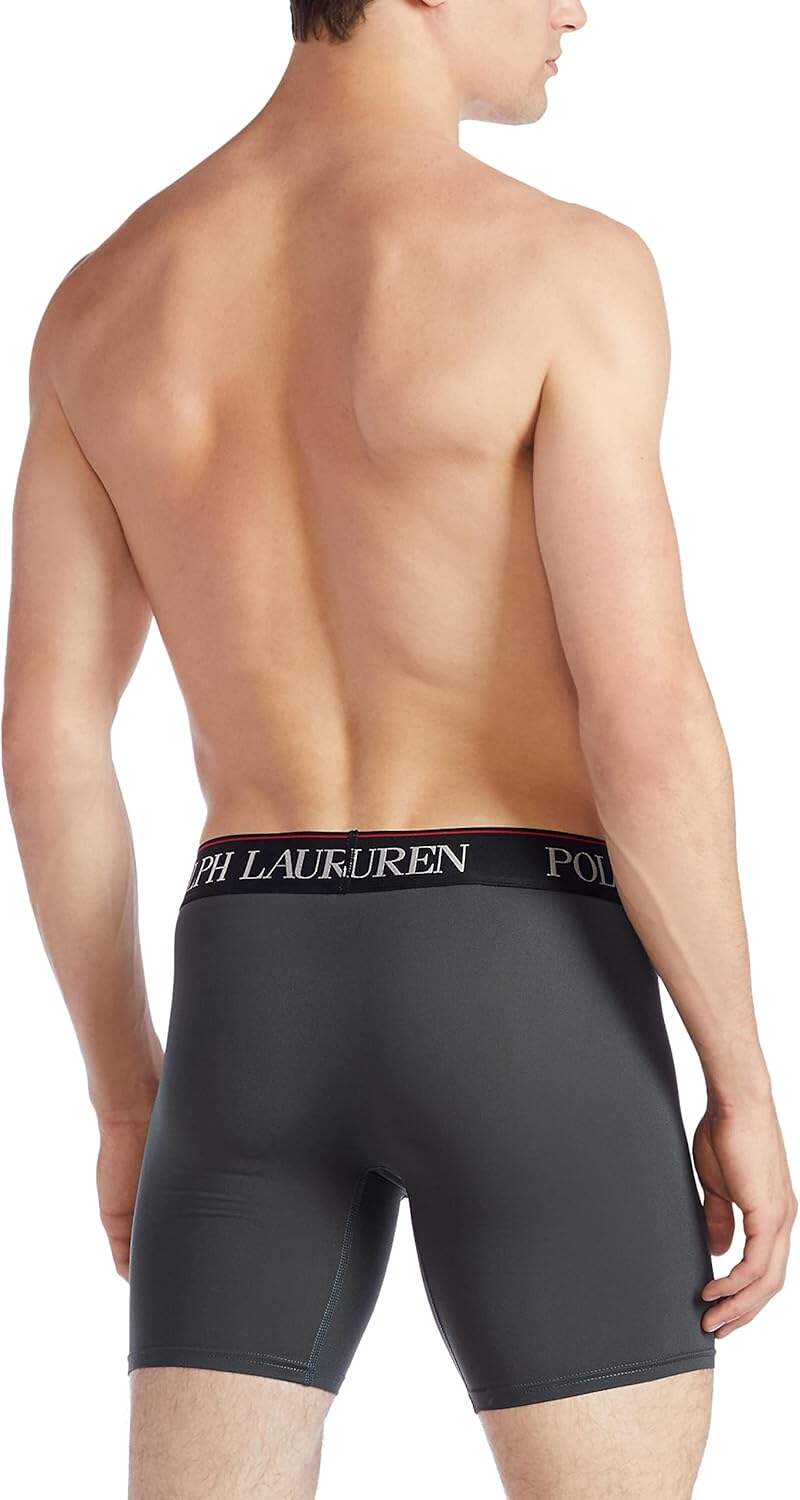 Polo Ralph Lauren Men's 4D Flex Cool Microfiber Boxer Briefs 3 Pack