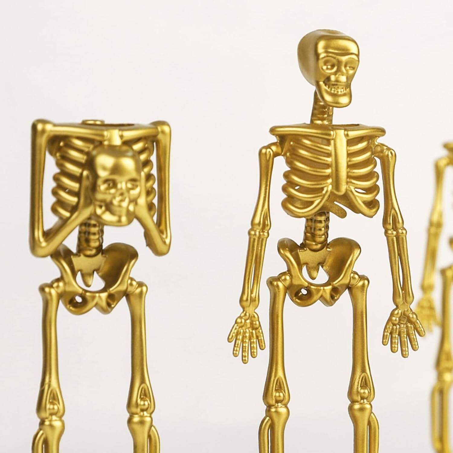 ORIENTAL CHERRY Halloween Party Supplies - Golden Best Costume Skeleton Trophies for Kids Adults Contest Awards Prizes - 4 Pack