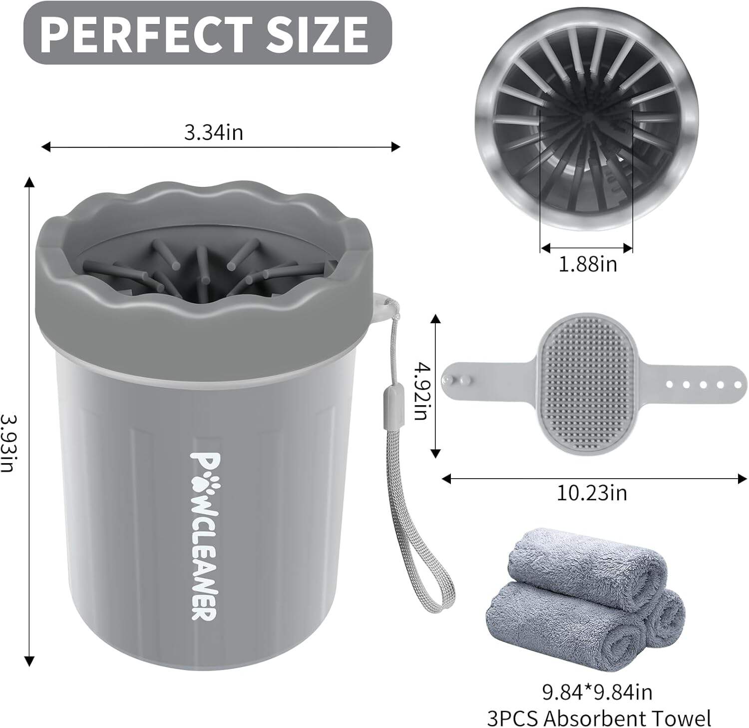 Dog Paw Cleaner, Dog Paw Washer, Paw Muddy Paw Cleaner, Pet Foot Cleaner for Small Medium Large Breed Dogs/Cats (with 3 absorbent towel)
