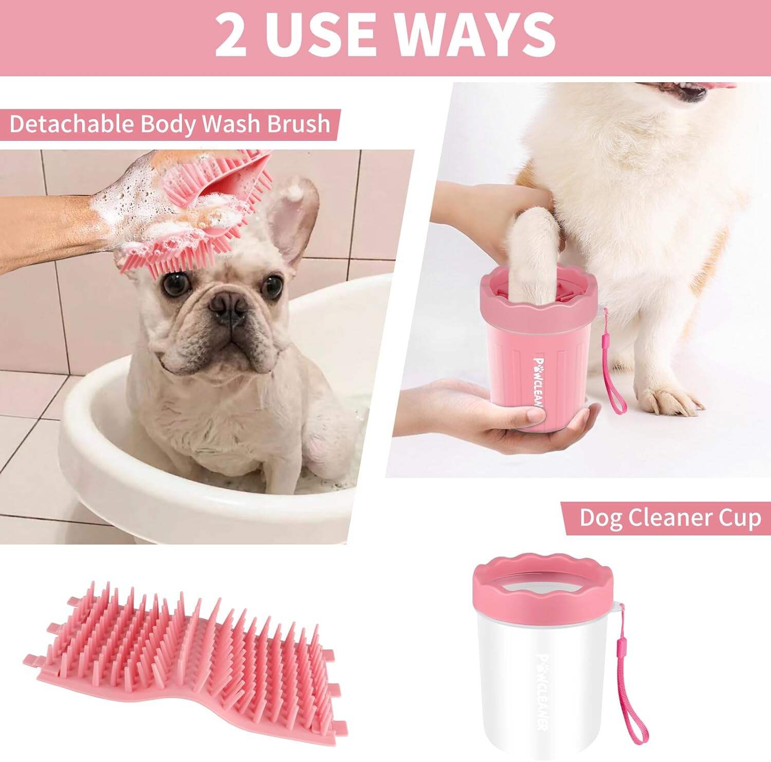 Dog Paw Cleaner, Dog Paw Washer, Paw Muddy Paw Cleaner, Pet Foot Cleaner for Small Medium Large Breed Dogs/Cats (with 3 absorbent towel)