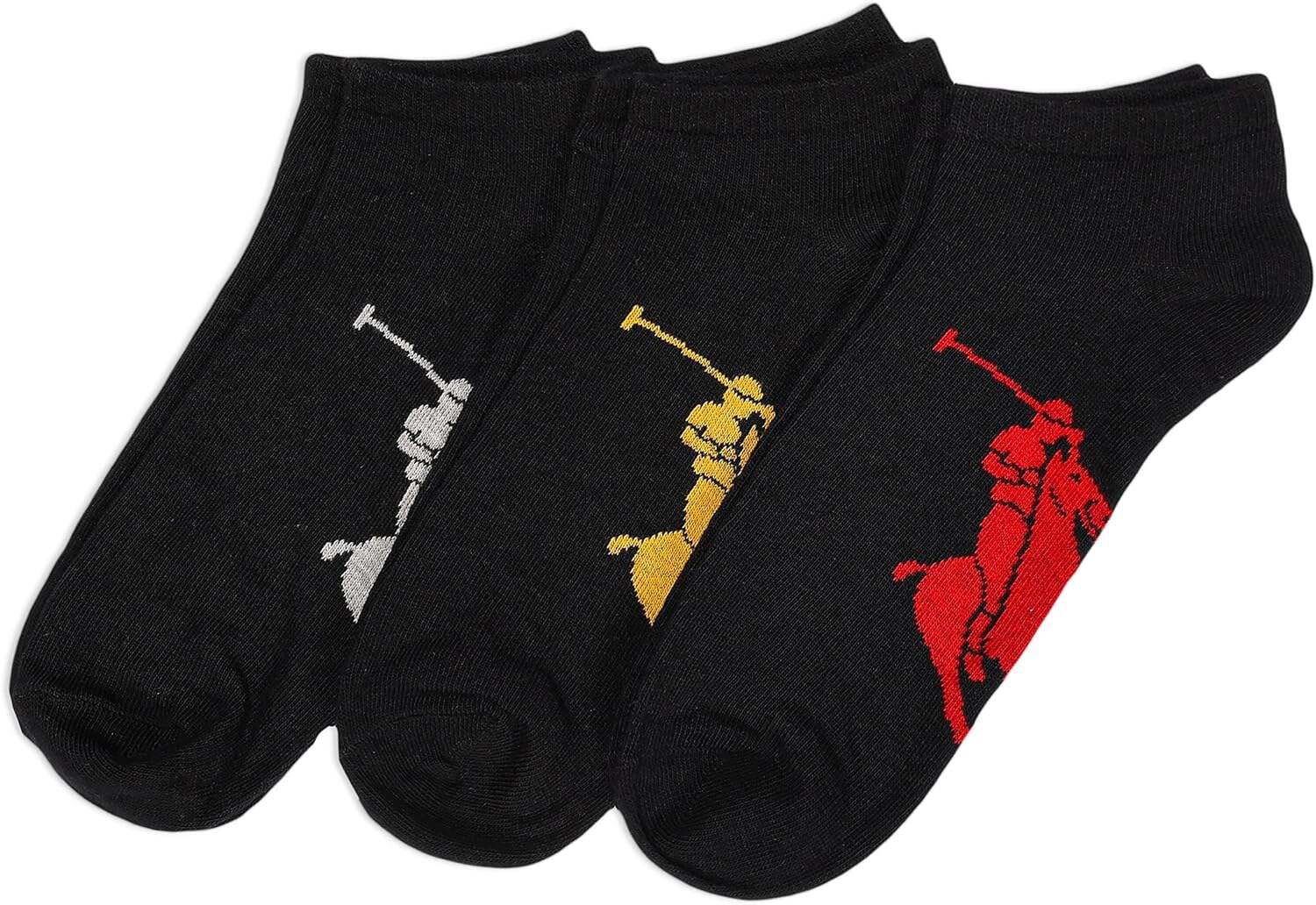 POLO RALPH LAUREN Classic Sport Big Pony Low Cut Socks - 3 Pair Pack - Soft and Lightweight Cotton Comfort