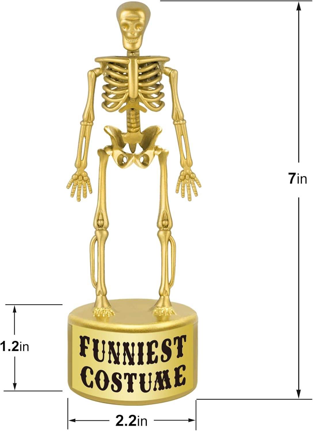 ORIENTAL CHERRY Halloween Party Supplies - Golden Best Costume Skeleton Trophies for Kids Adults Contest Awards Prizes - 4 Pack
