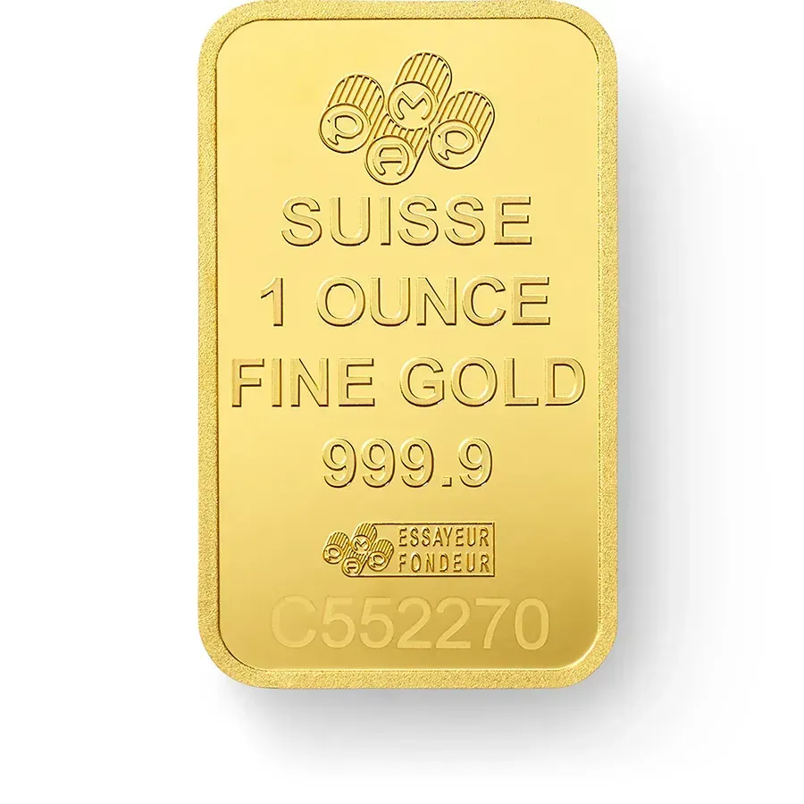 1 oz Gold Bar PAMP Suisse Lady Fortuna Veriscan .9999 Fine (In Assay)