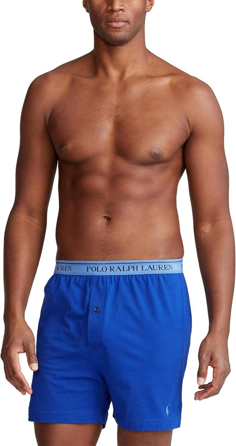 Polo Ralph Lauren Men's Classic Fit with Wicking Knit Boxers 3 Pack