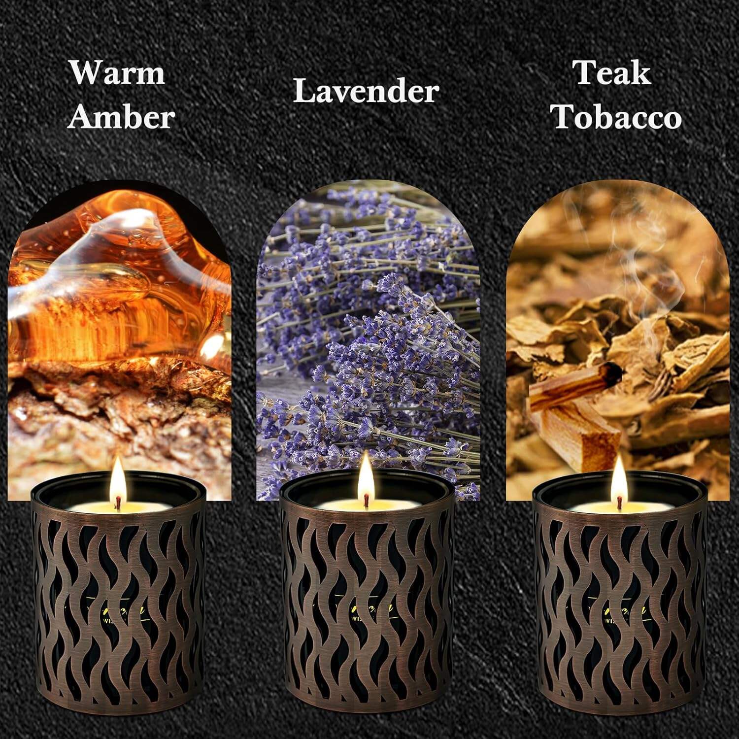 6 Pack Candles for Home Scented Aromatherapy Candle Gift Set for Women Soy Wax Long Lasting Amber Jar Candles Gift for Birthday Mother's Thanksgiving Day Present