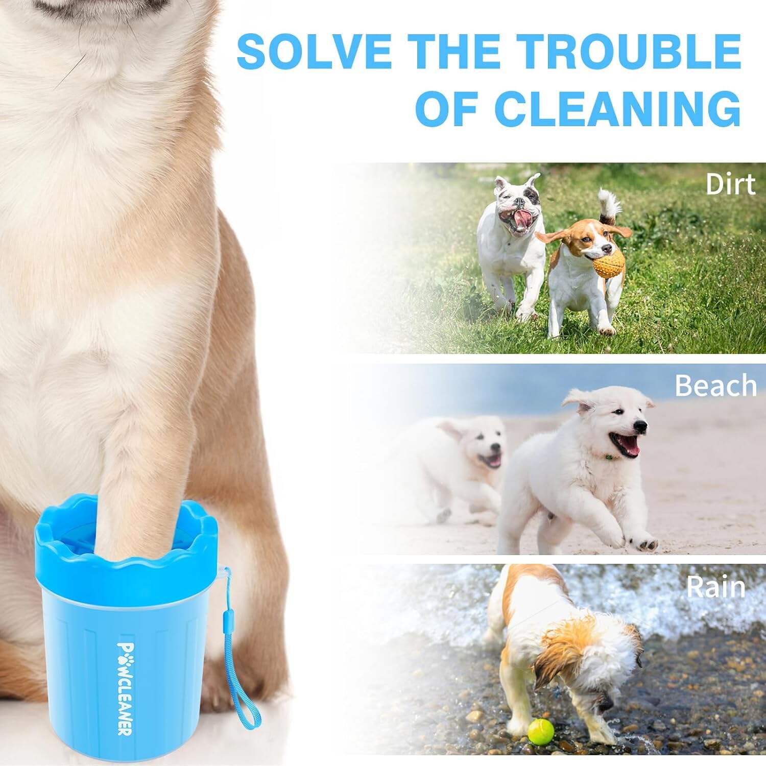 Dog Paw Cleaner, Dog Paw Washer, Paw Muddy Paw Cleaner, Pet Foot Cleaner for Small Medium Large Breed Dogs/Cats (with 3 absorbent towel)